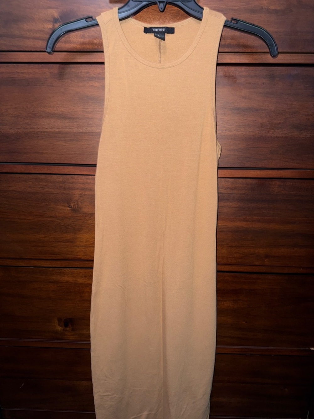 Forever 21 Beige Sleeveless Midi Tank Dress